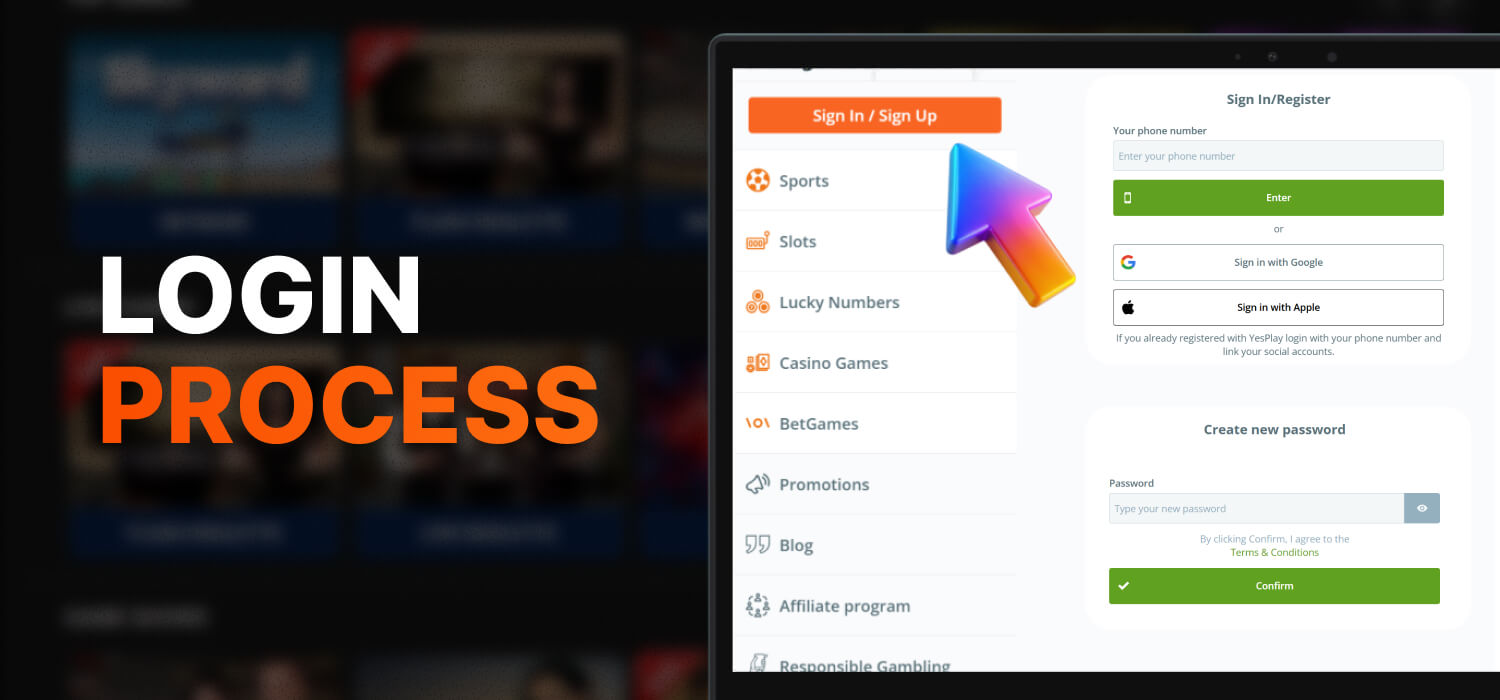 login process on yesplay
