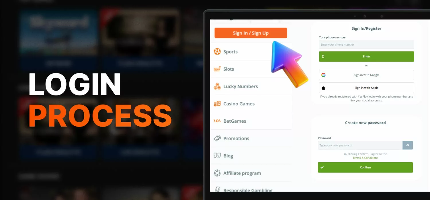 login process on yesplay